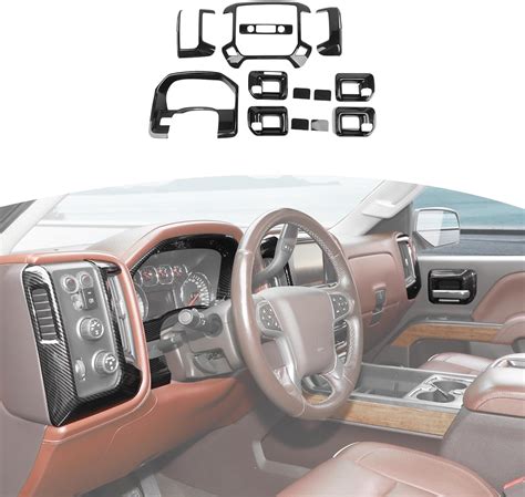 Amazon.com: RT-TCZ for Silverado Carbon Fiber Interior Trim Kit, Dash ...