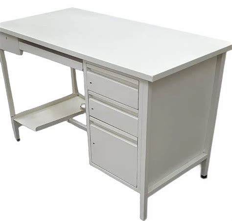 Rectangular Mild Steel White Office Table With Storage At Rs 7500 In Thane