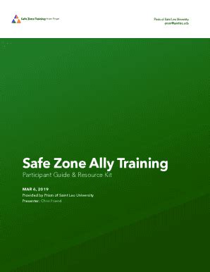 Fillable Online Faculty Staff Invited To Safe Zone Ally Training On