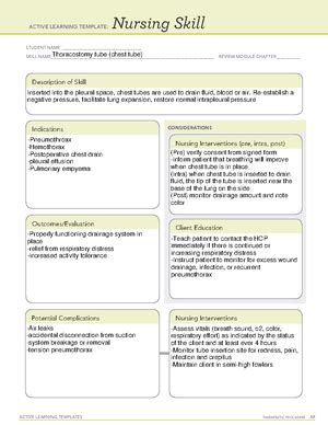 Active Learning Template Nursing Skill Form Tracheostomy Care ACTIVE