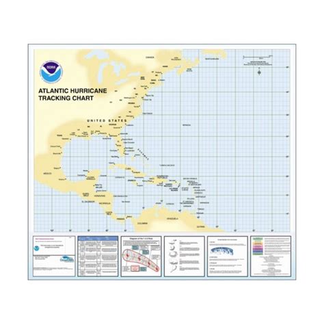 Western Atlantic Basin Hurricane Tracking Chart By Noaa Pilothouse Charts