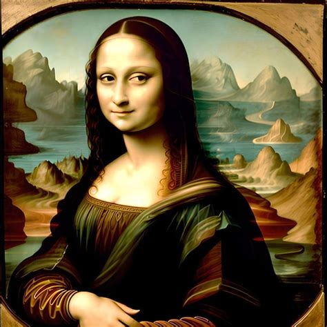 Premium Photo | Photography Style of Mona Lisa with Mountains ...