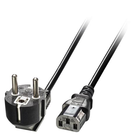 M Schuko Pin Plug To Iec C Power Cable Black From Lindy Uk