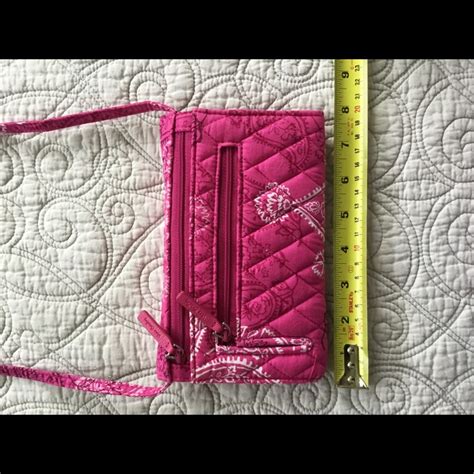 Vera Bradley Stamped Pink Paisley Crossbody Wallet Gem