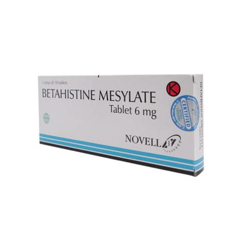 Betahistine 6 Mg 10 Tablet Novell Manfaat Kandungan Dosis Dan Efek