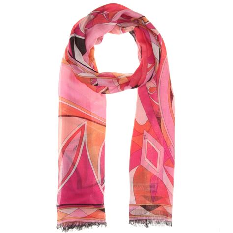 Emilio Pucci Cashmere And Silkblend Printed Scarf In Pink Lyst