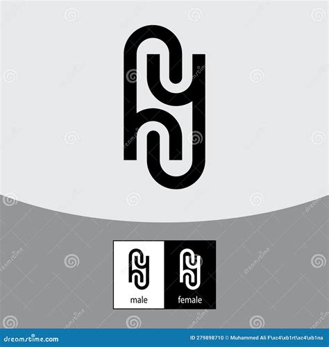 H And Y Letter Logo Black Color Stock Vector Illustration Of Vector