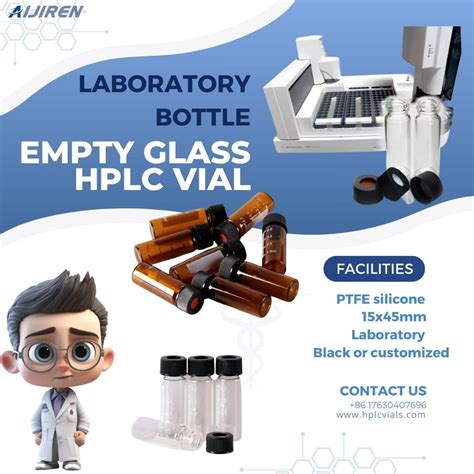 Lab Chromatography Analysis Empty Glass HPLC Vial With PTFE Silicone