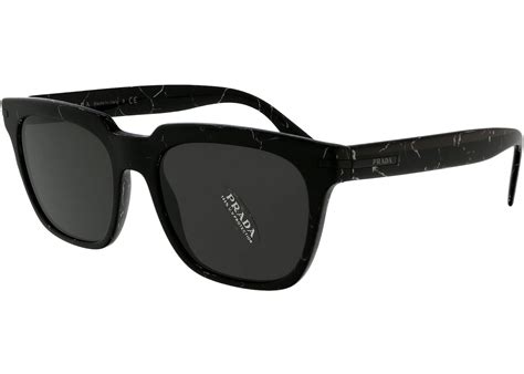 Prada Rectangular Sunglasses Black Marbledark Grey 0pr 04ys 05w731 In Acetate With Gold Tone Gb