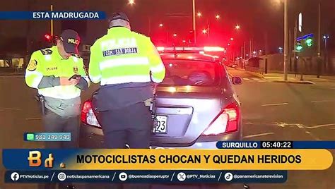 Surquillo Cuatro Heridos Deja Violento Choque Entre Motocicletas En Av