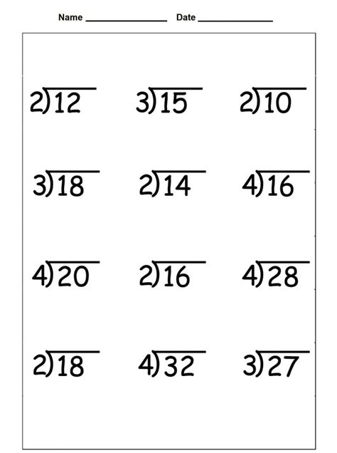 3rd Grade Worksheet Of Divisions