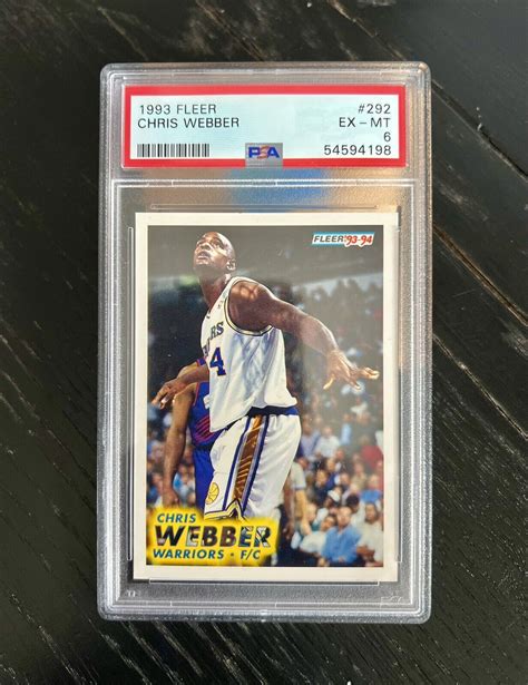 Fleer Chris Webber Rc Psa Ex Mint Rookie Card Warriors