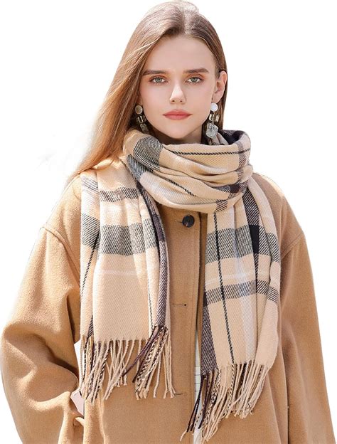 Longwu Women Soft Cashmere Wool Feel Scarf Large Pashminas Shawl And