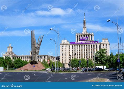 Bucharest Romania May Wings Monument And The Main Building