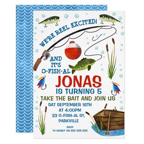 Gone Fishing Or Fishing Themed Birthday Invitation Zazzle Fishing