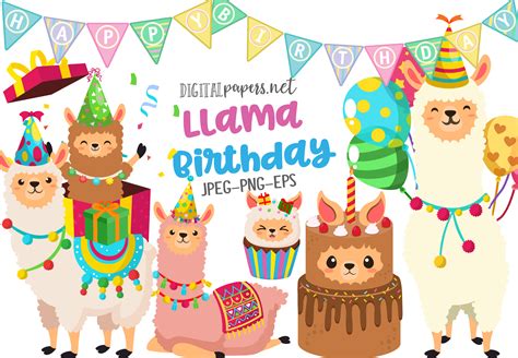 Llama Birthday Party Graphic By Dipa Graphics · Creative Fabrica