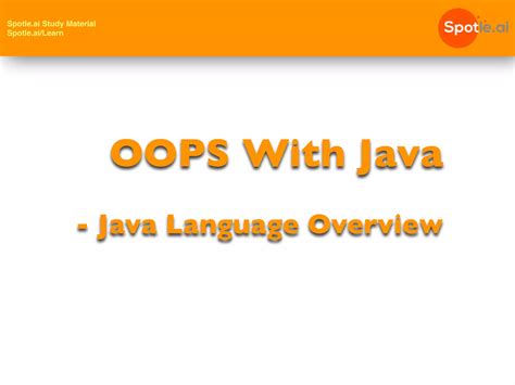 Overview Of Java Ppt