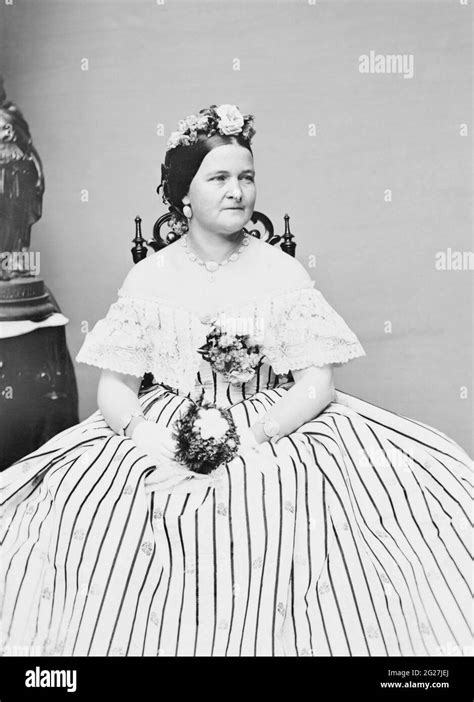 Portrait Of First Lady Mary Todd Lincoln In A Hoop Skirt Circa 1861