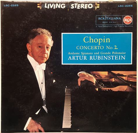 Arthur Rubinstein Frédéric Chopin Symphony Of The Air Concerto No