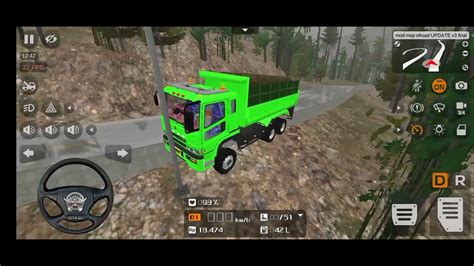 Truck Fuso Bawa Kayu Keluar Jalur Lewat Bukit Offroad Bus Simulator