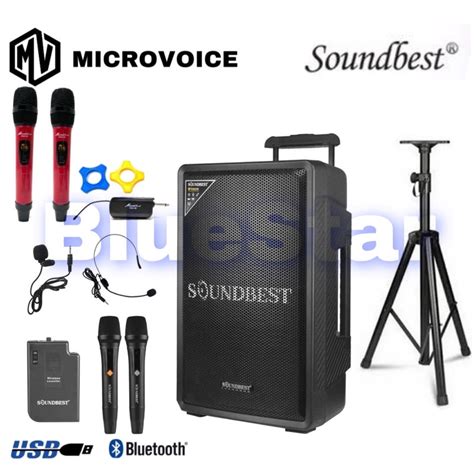 Jual Paket Speaker Portable Wireless Soundbest Best Original Inch