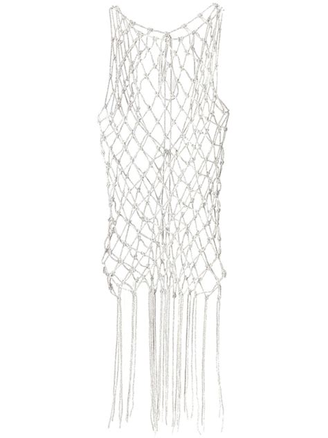 Giuseppe Di Morabito Rhinestone Embellished Fishnet Midi Dress Farfetch