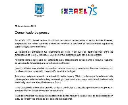 M Xico Solicita A Israel Extradici N De Andr S Roemer Detenido Ayer En