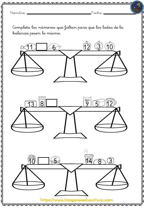 Fichas Matemáticas Pirámides Y Balanzas Balanza Matematicas Fichas