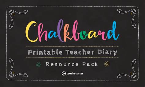 Chalkboard Printable Teacher Planner Resource Pack Teach Starter