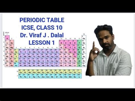 Icse Chemistry Periodic Table Dr Viraf J Dalal Class 10 Lesson 1