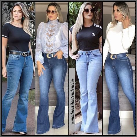 Look Com Calca Jeans Flare - Look Calça Jeans Flare | Calça jeans flare, Roupas camufladas femininas ...