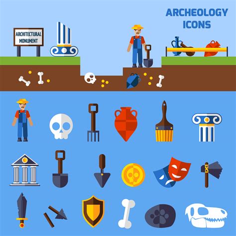 Archeology Icons Set 468105 Vector Art at Vecteezy