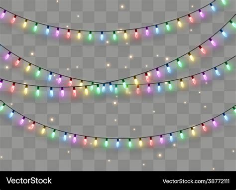 Christmas Lights Set Xmas Glowing Garland Vector Image