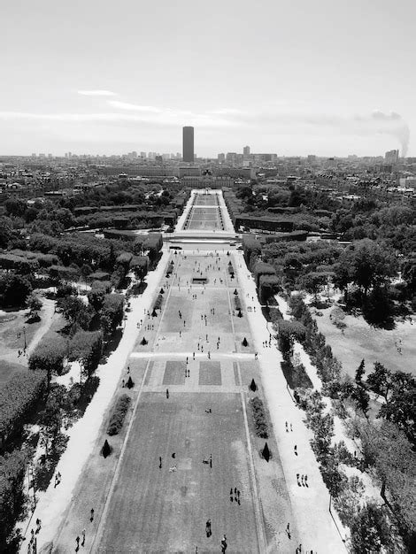 Premium Photo Aerial View Of Champ De Mars Against Sky