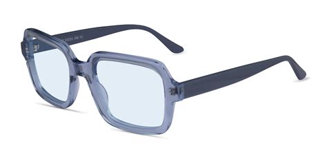 Resort Square Clear Blue Frame Prescription Sunglasses Eyebuydirect