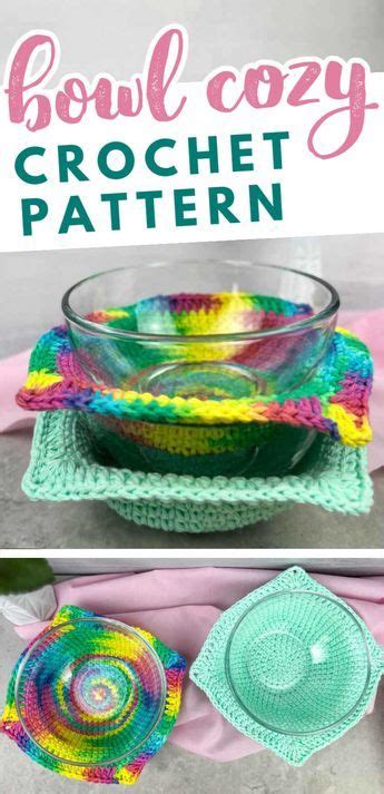 1 Hour Easy Crochet Bowl Cozy Free Pattern Crochet Bowl Cozy Crochet Patterns Crochet Cozy