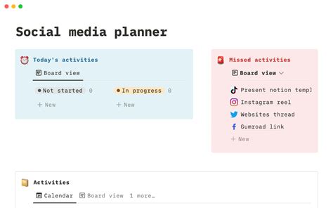 Social Media Planner Notion Template