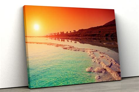 Beach Sunset Canvas Print, Seascape Canvas Wall Art, Palm Trees ...