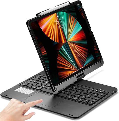 PboyiqiS Étui avec clavier Touchpad pour iPad Pro 12 9 2021 5ème