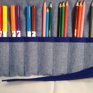 Pen Pencil Marker Brush Roll Up Organizer Sewing Pattern And