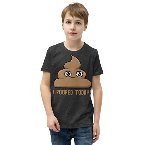 8 Bit Poo Pooped Today Youth Unisex Short Sleeve T Shirt 💩 I Pooped