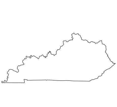 Free Kentucky Outline Map Blank Map Of Kentucky In 2023