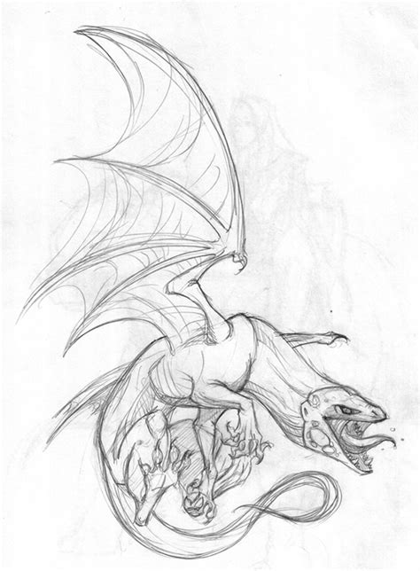 Flying Dragon Sketch by rleeny on DeviantArt