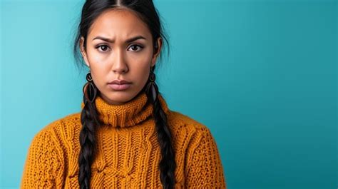 premium photo fears embrace native american woman reflecting fear