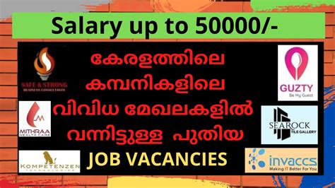 Kerala Company Jobs Freshers Experience Any Degree Anypg Btech Bca