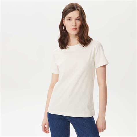 Calvin Klein Jeans Shrunken Institutional Kadın Beyaz T Shirt Kadin T