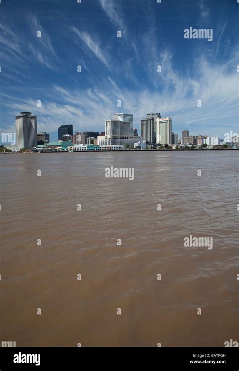 New Orleans Louisiana The New Orleans Skyline And The Mississippi River