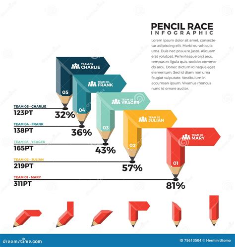 铅笔种族infographic 向量例证 插画 包括有 循环 定位 教育 概念 标签 设计 信息 75613504