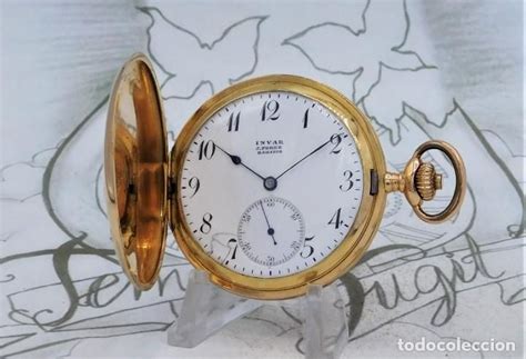 INVAR DE ORO 18K SABONETA FANTÁSTICO RELOJ DE BOLSILLO CIRCA 1906 1920