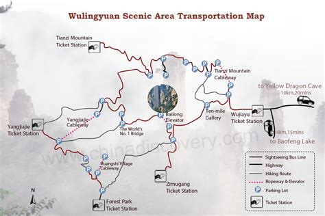 Wulingyuan Scenic Area Map